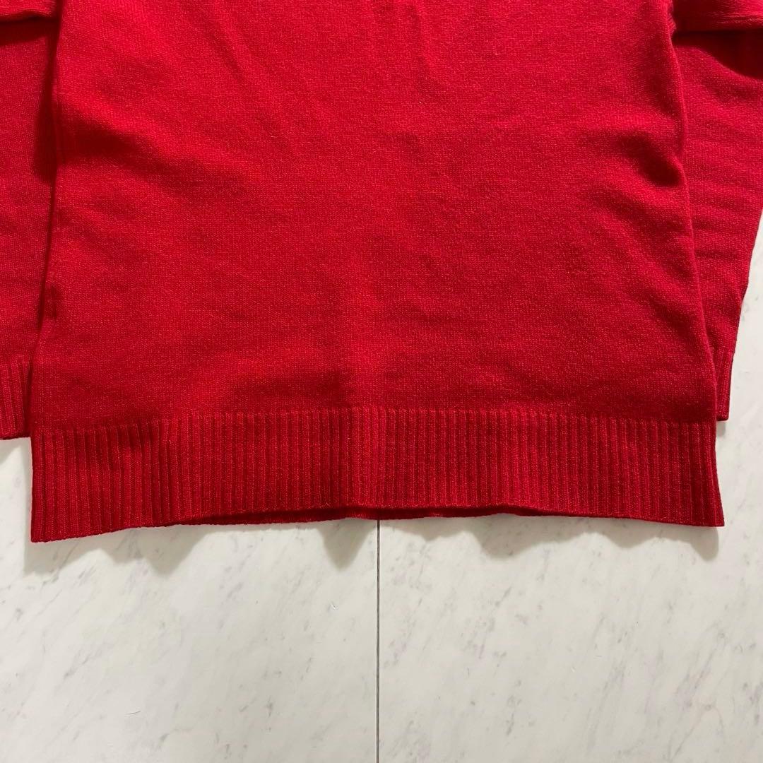 ヨウジヤマモト Vネックニット セーター カシミヤ100% ロゴ刺繍 赤 2