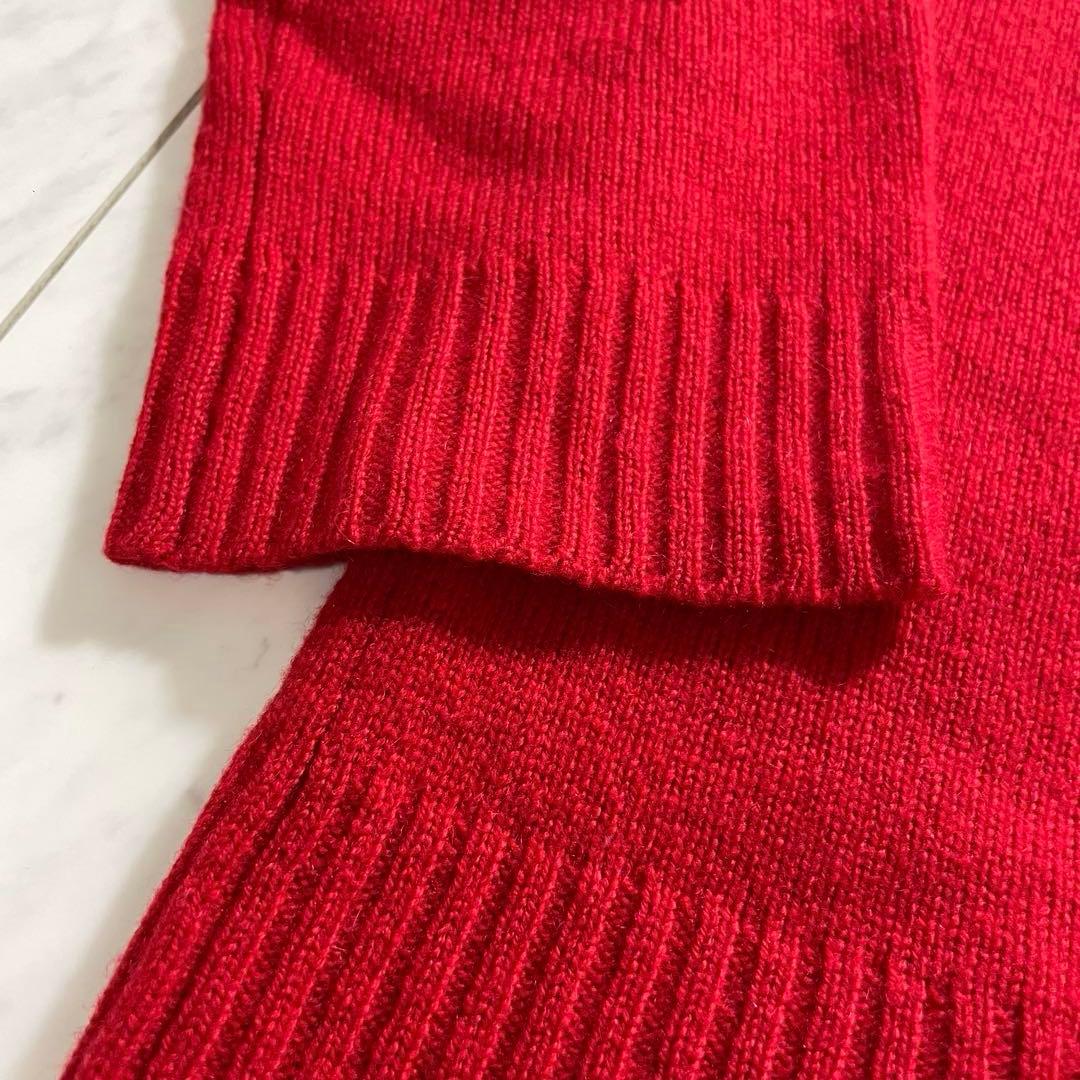 ヨウジヤマモト Vネックニット セーター カシミヤ100% ロゴ刺繍 赤 2