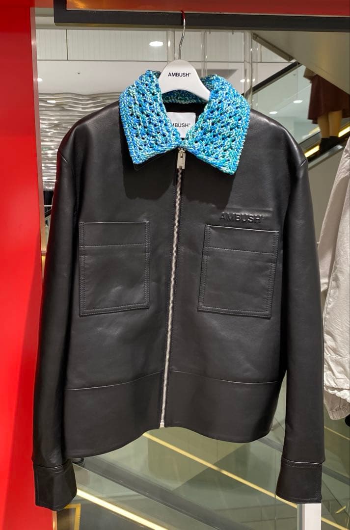 AMBUSH クロシェ編み レザージャケット