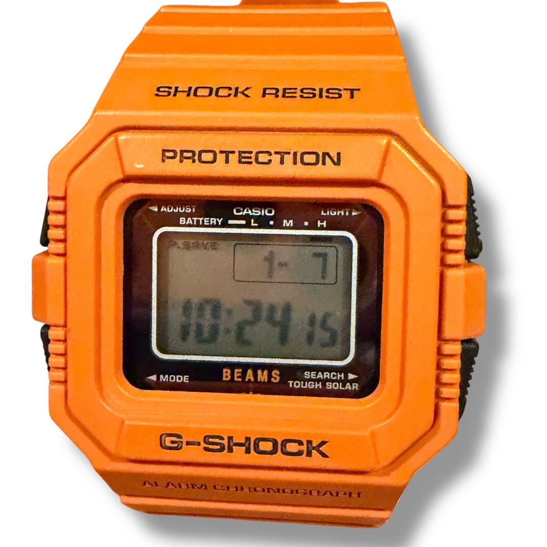 BEAMS×G-SHOCK G-5500BE デジタル腕時計 オレンジ