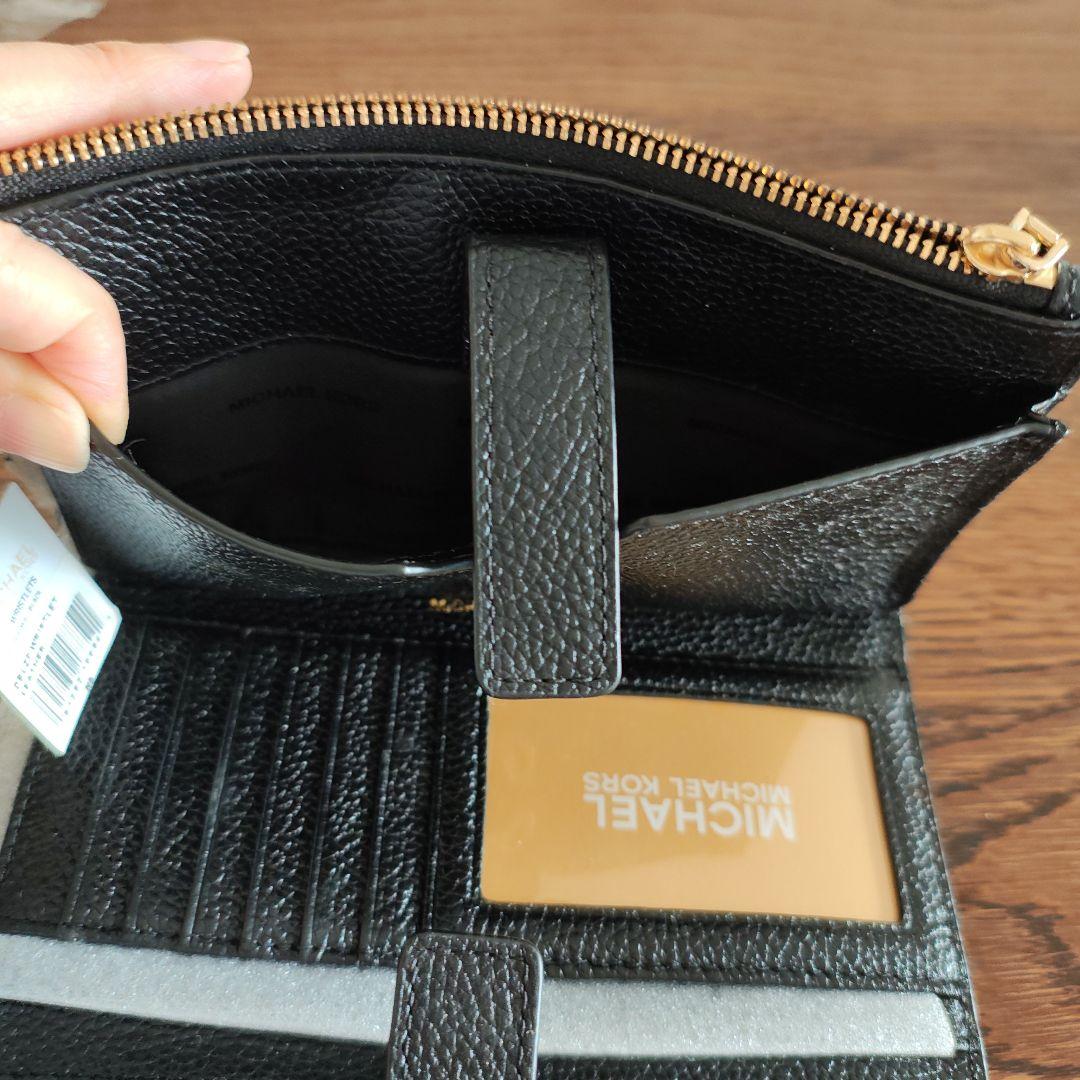 【新品・未使用】MICHAEL KORS ブラックレザー長財布 リストレット