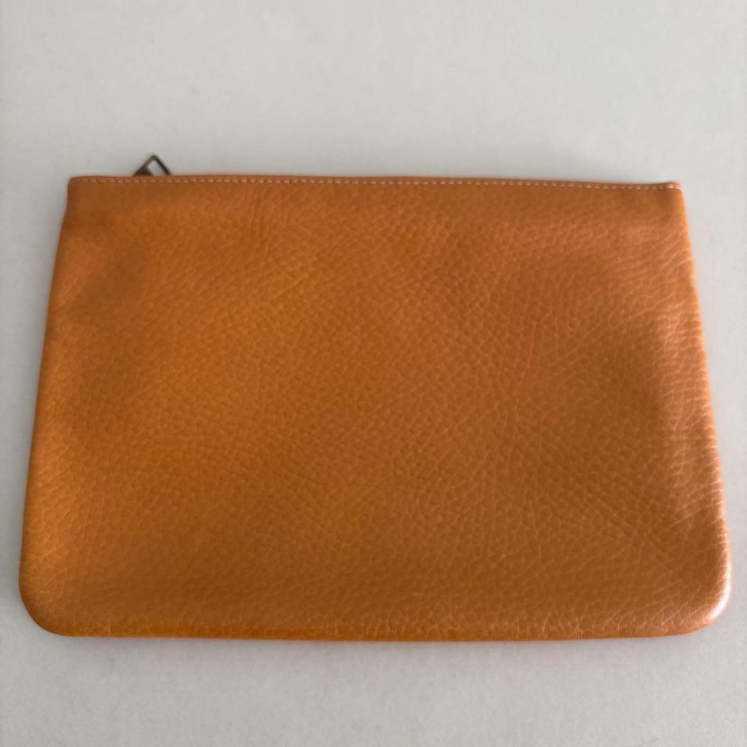 美品 LOEWE ロエベ アナグラム オールレザー ポーチ キャメルブラウン