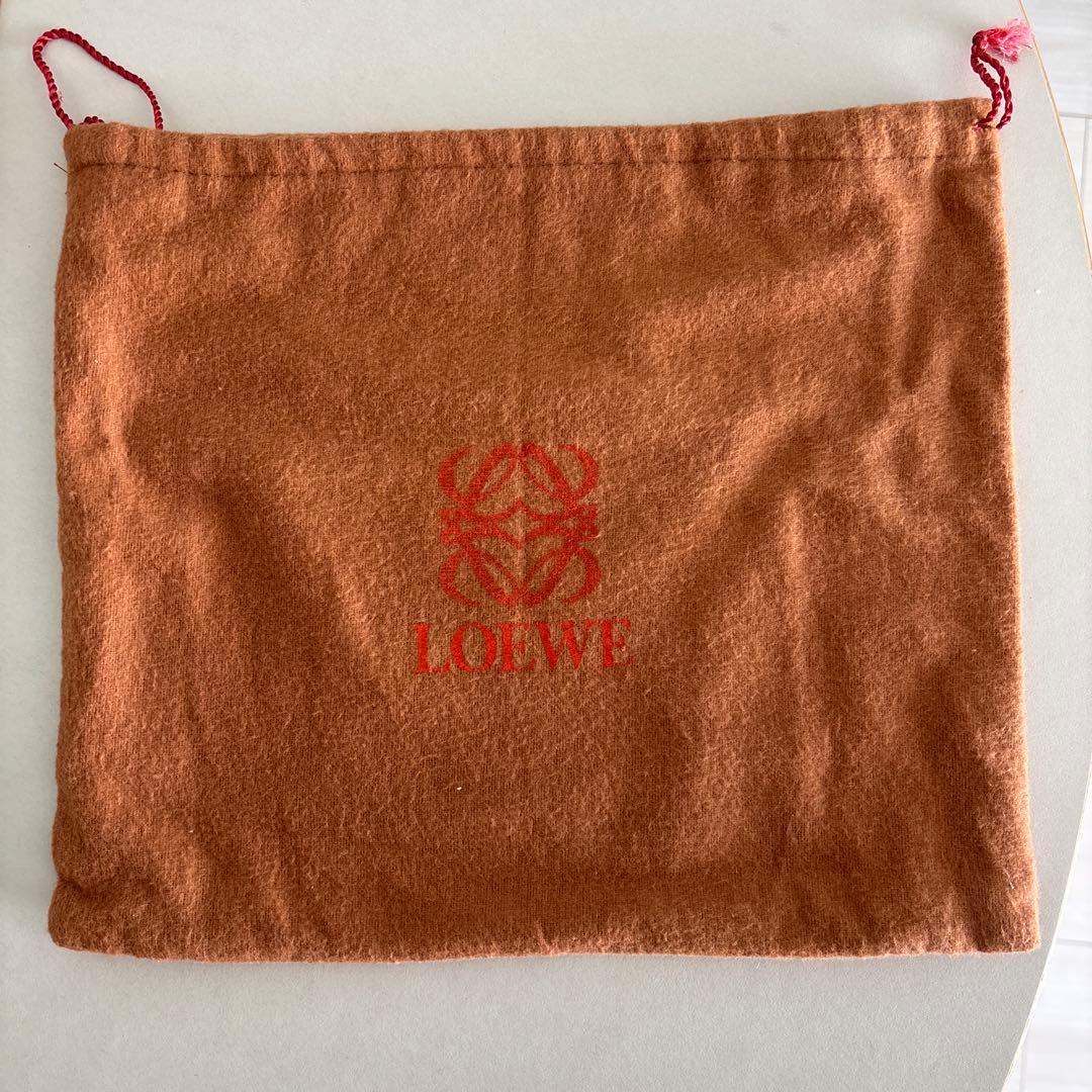 美品 LOEWE ロエベ アナグラム オールレザー ポーチ キャメルブラウン