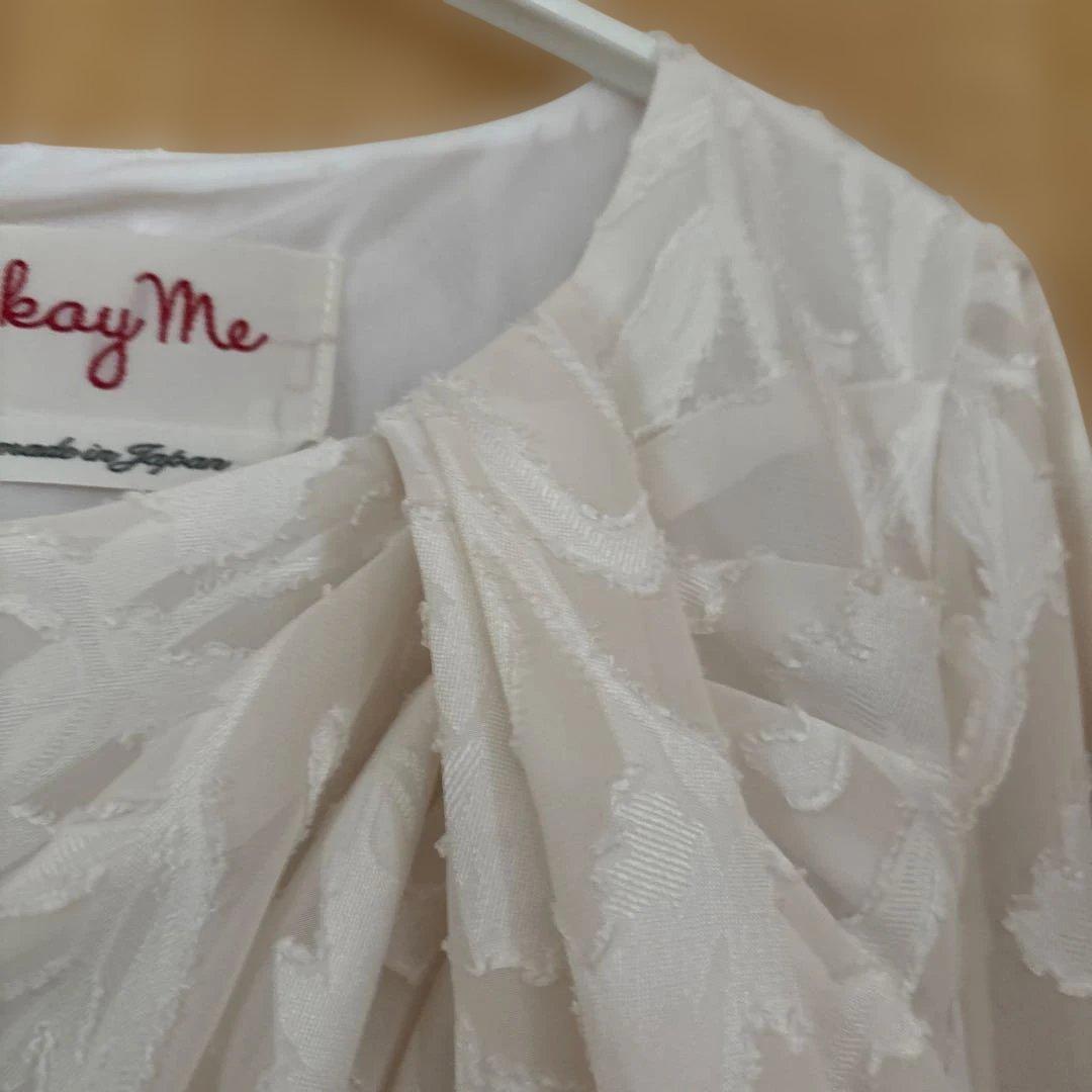 Kaymak 貴重11号 カットジャカード×宇宙素材デコルテタックワンピース