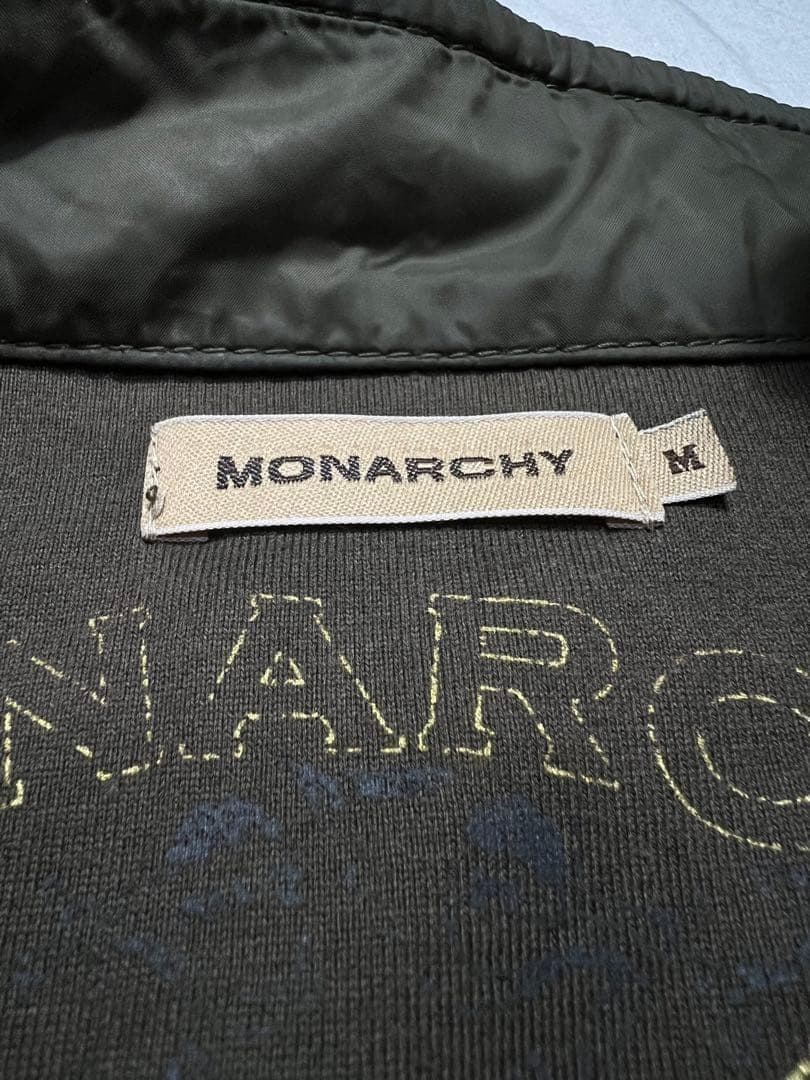 00s y2k Monarchy ナイロンライダース 刺繍 ジップアップ M