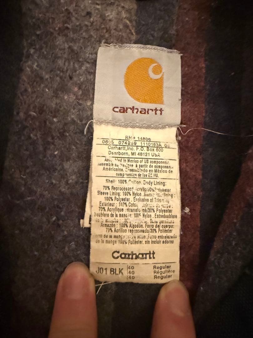 カーハート デトロイトジャケット J01 BLK 40 メキシコ製 ブラック
