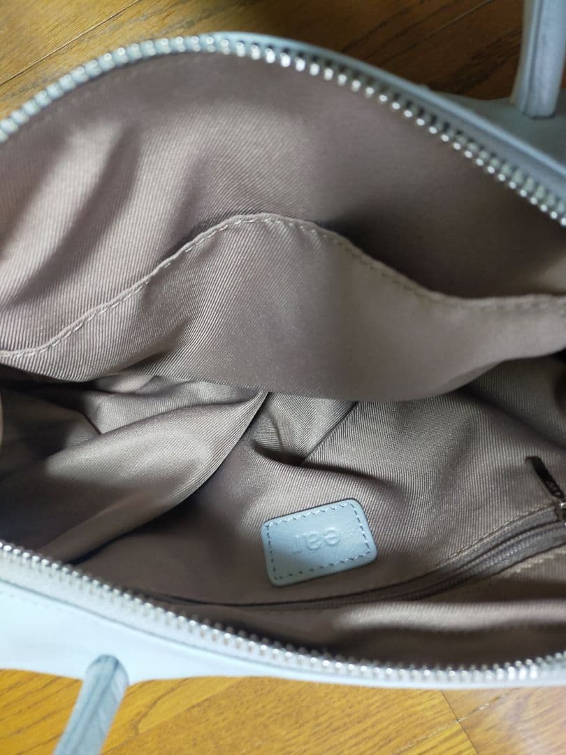 イアパピヨネ　ロングハンドル　ボストンバッグ　ブルーグレー