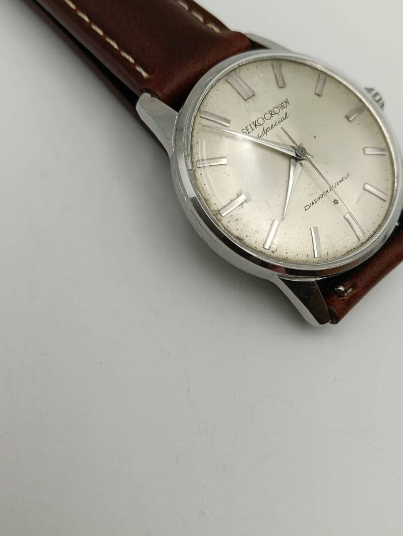 SEIKO SPECIAL　CROWN 手巻き時計 シルバー文字盤