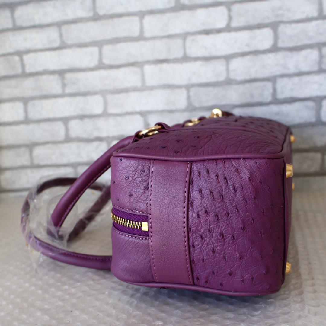 未使用品 YU HAMANO ダックス オーストリッチ レザー ボストンバッグ