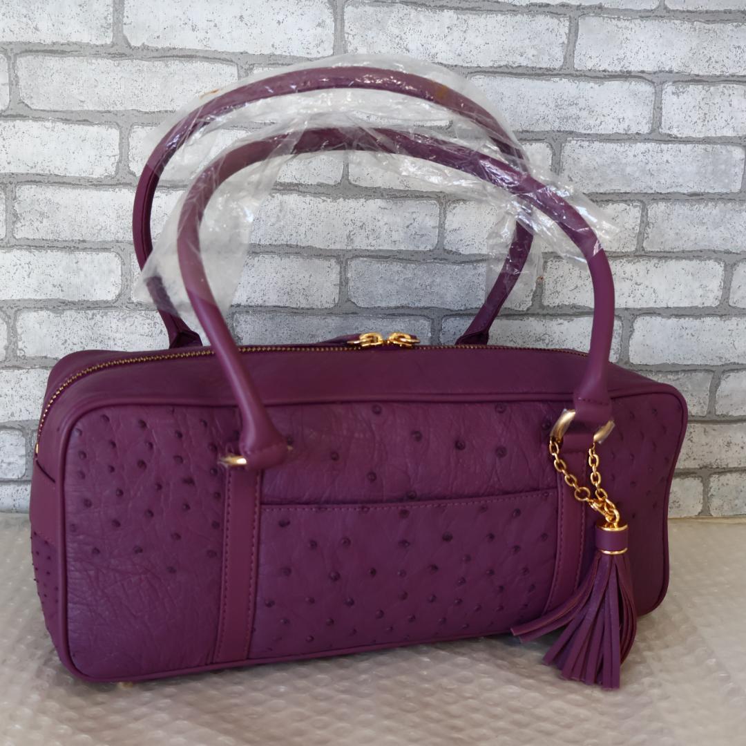 未使用品 YU HAMANO ダックス オーストリッチ レザー ボストンバッグ