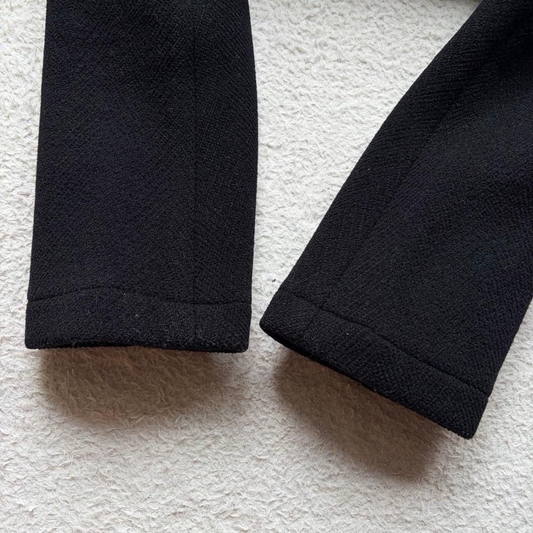 【美品】バーバリーロンドン ダッフルコート ヘリンボーン 黒 XL 近年モデル