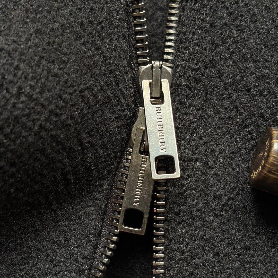 【美品】バーバリーロンドン ダッフルコート ヘリンボーン 黒 XL 近年モデル