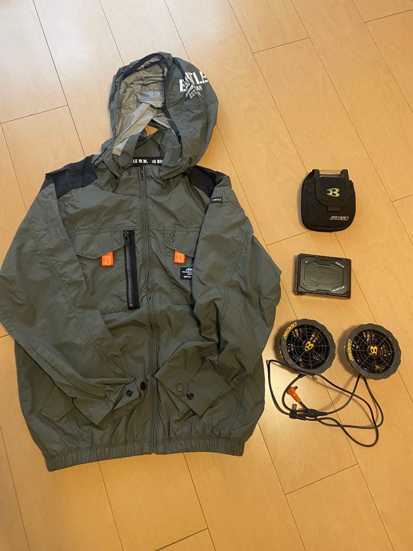 BURTLE 空調服 Sサイズ カーキ　ファン付き