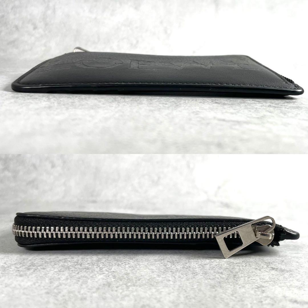 【極美品】ロエベ フラグメントケース ロゴ バイカラー レザー 本革 黒 グレー