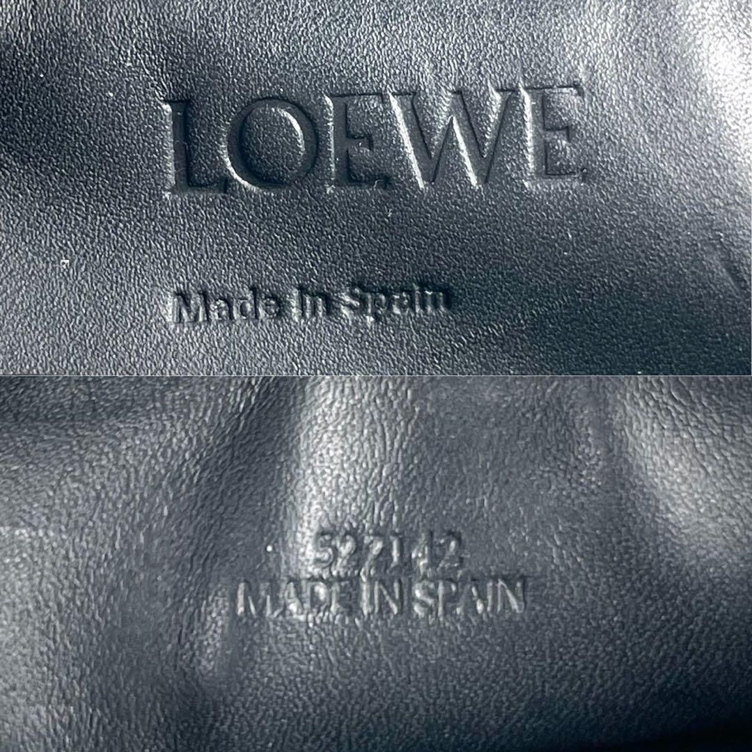 【極美品】ロエベ フラグメントケース ロゴ バイカラー レザー 本革 黒 グレー