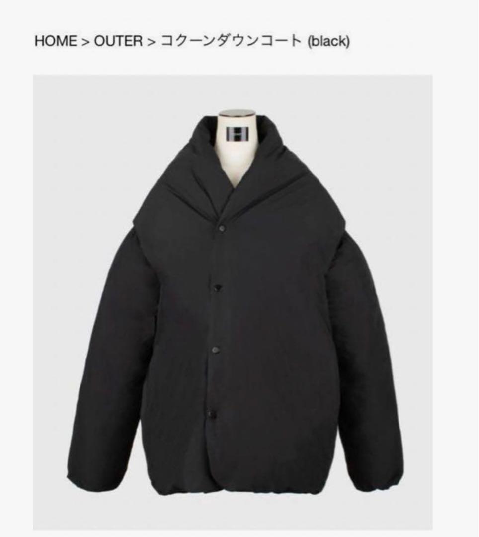 YONFA コクーンダウンジャケット ブラック　Sサイズ