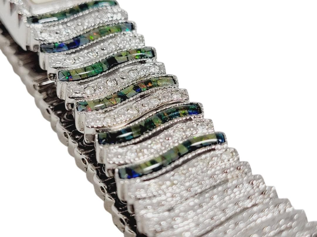 HeleneDEMICHELヘレンミッシェル925SILVERシェル文字盤腕時計