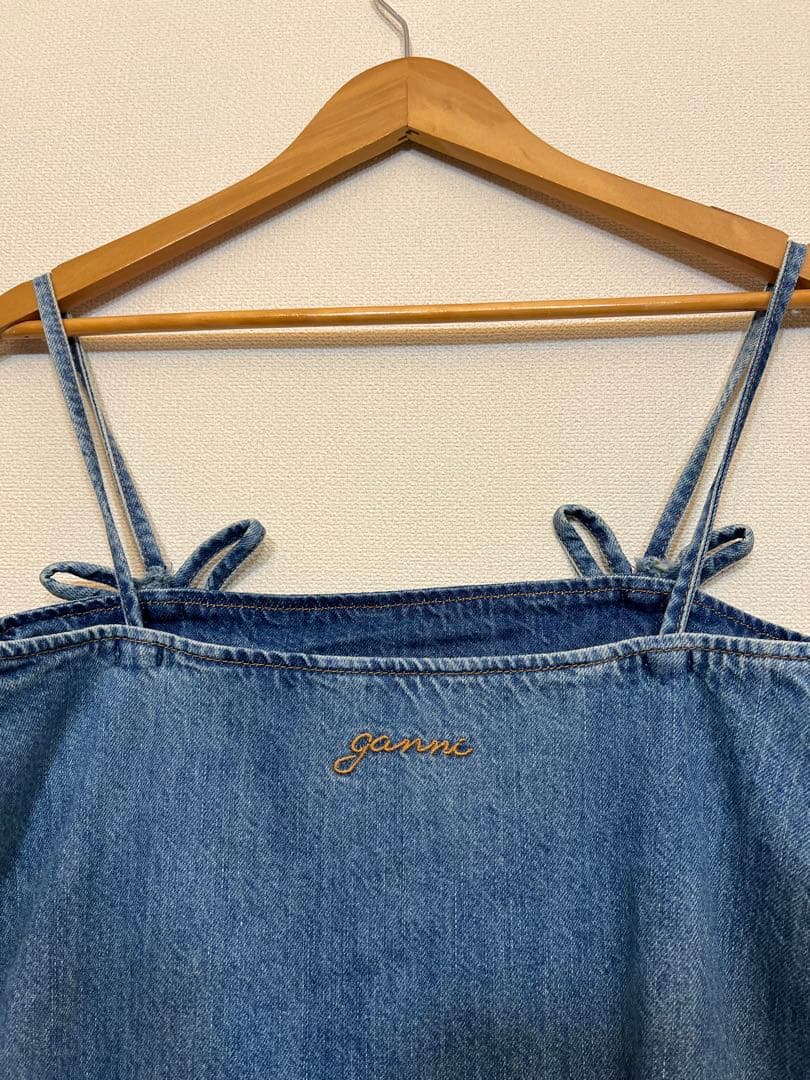 【 GANNI 】デニムフリルキャミソール