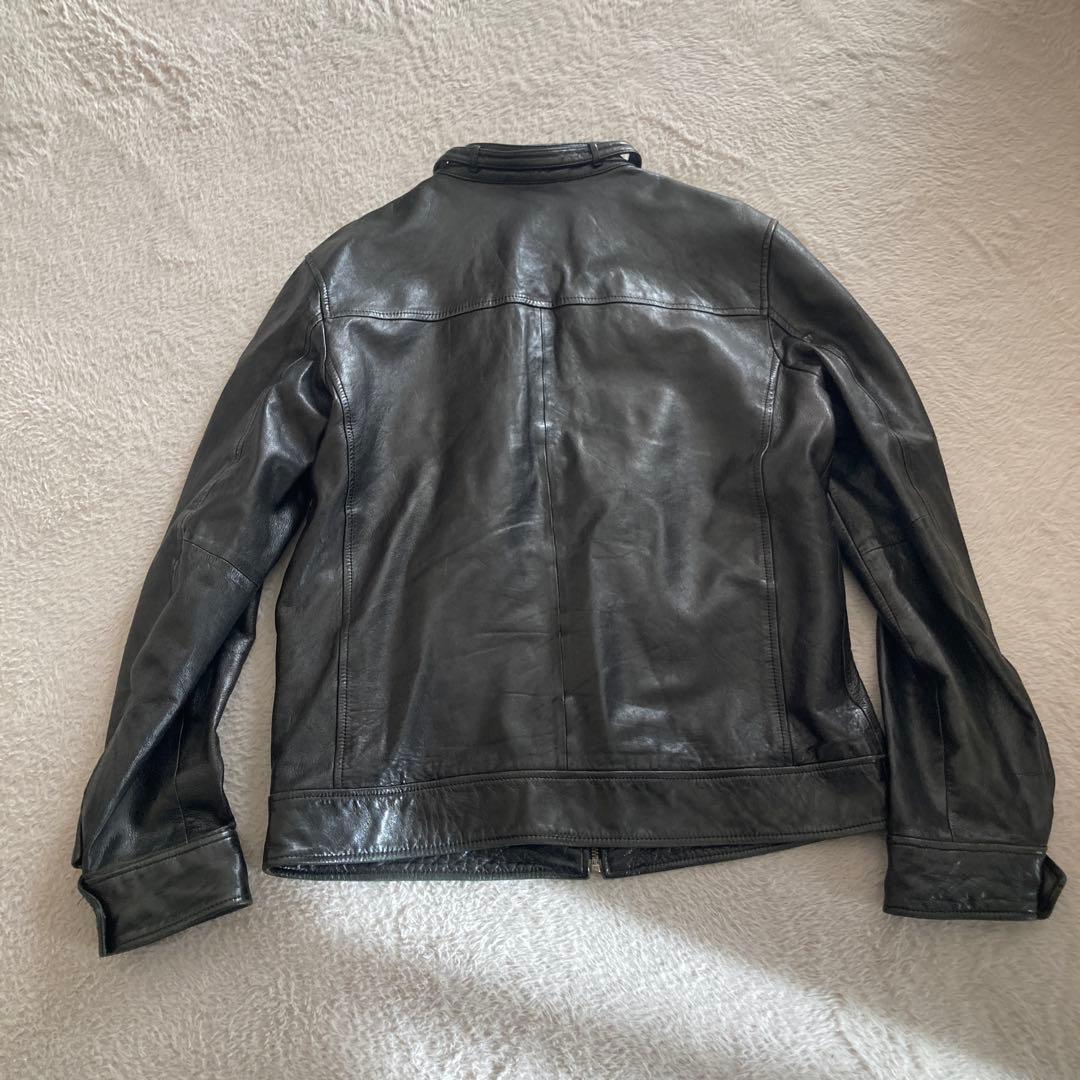 限定価格BANANA REPUBLICシングルライダースジャケット Lラムレザー