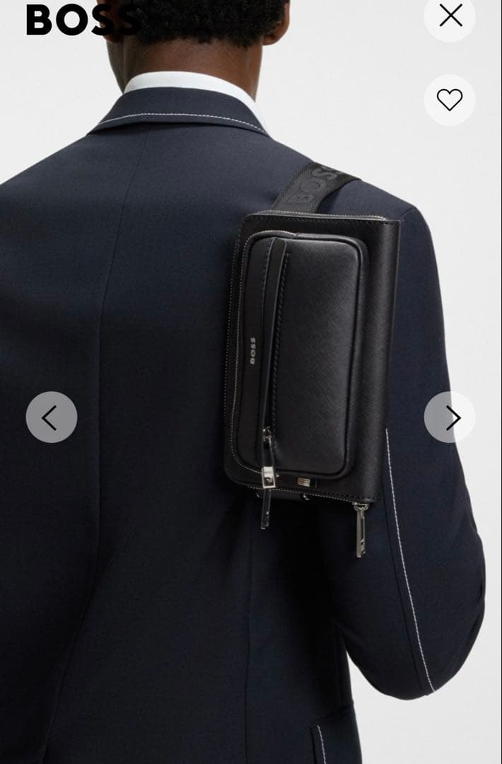 BOSS ストラクチャード クロスボディバッグ ロゴディテール 最終値下げ