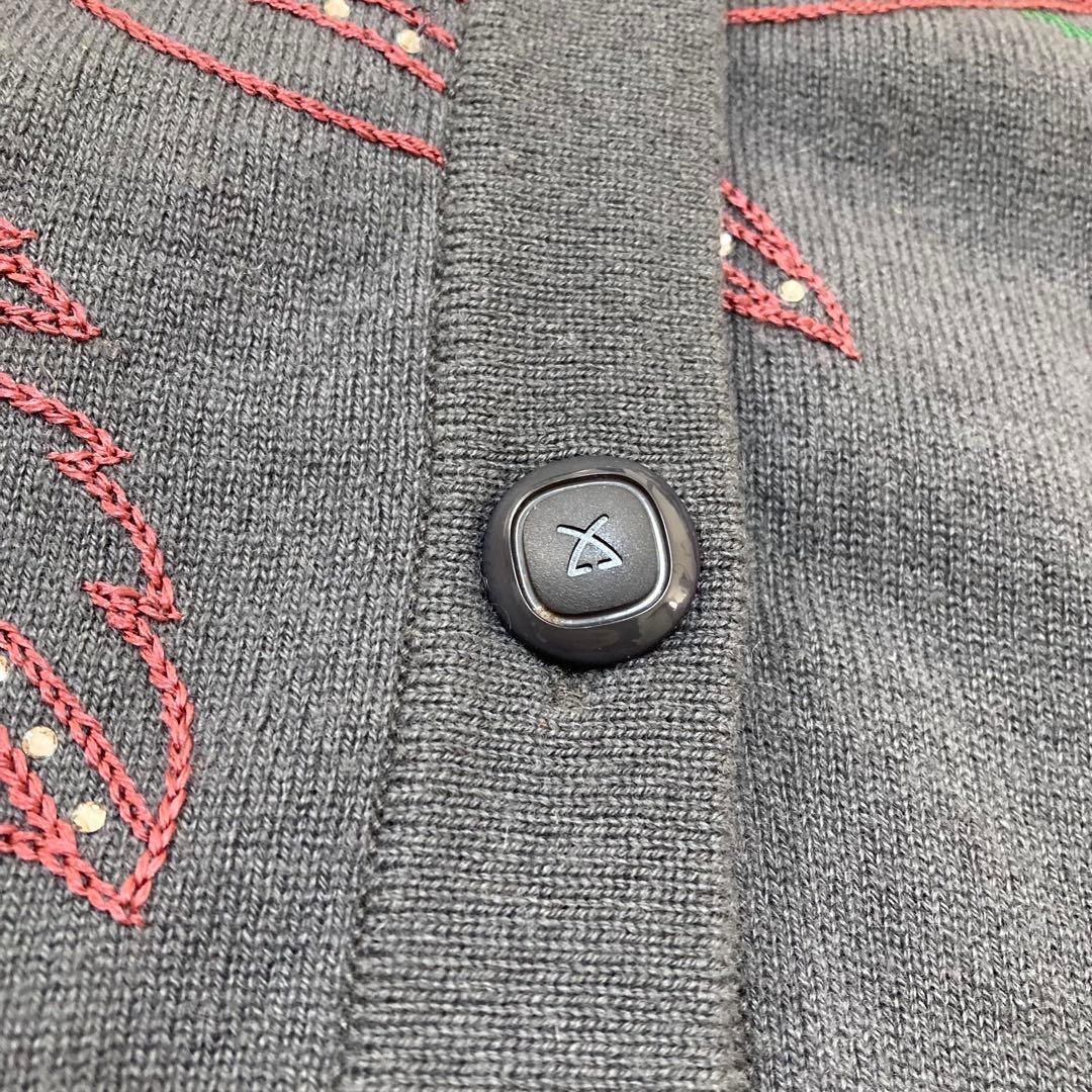 カシミヤシルク♡ レオナール カーディガン ラインストーン 七分袖 花柄 40