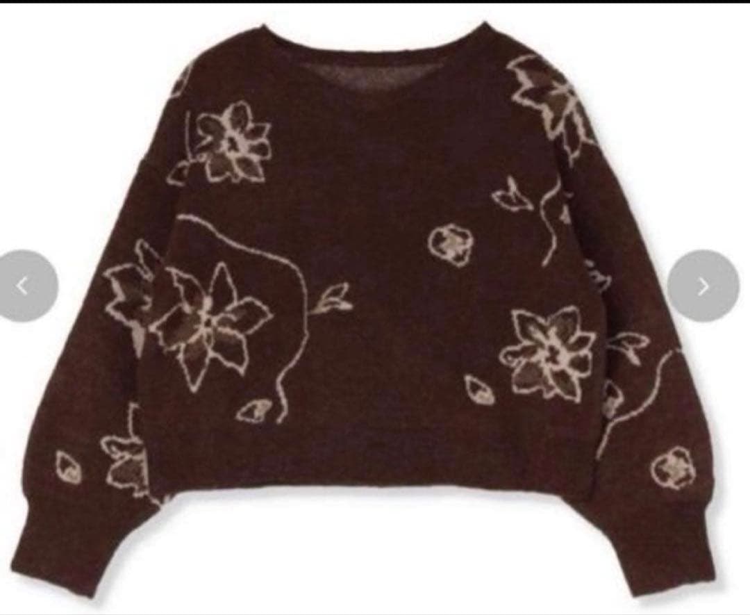 リノルーセ　しまむら　 ペプラムコート淡薄橙M サイズ　花柄ニット２枚Lサイズ