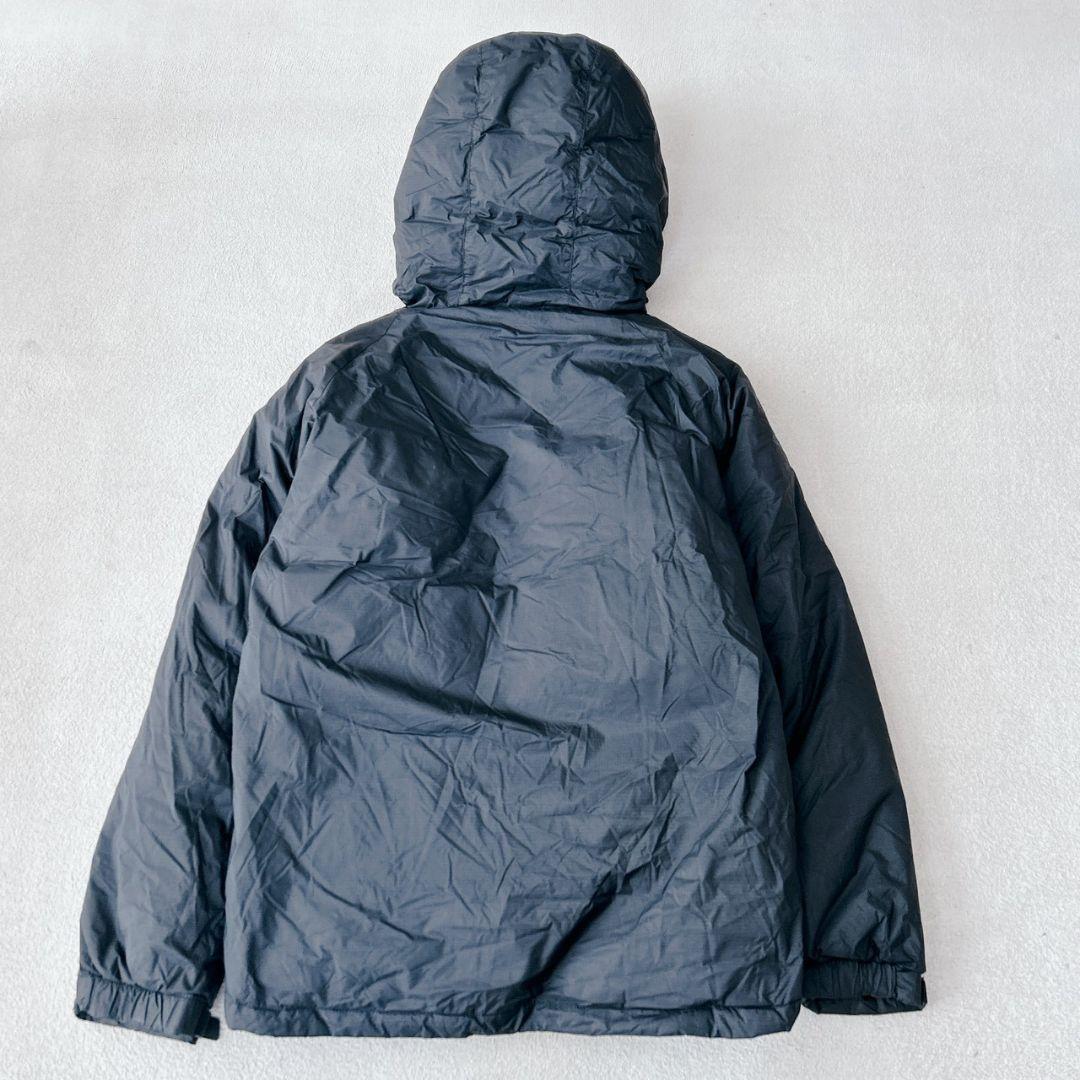 現行 NANGA ナンガ オーロラダウンジャケット フード ブラック 胸ロゴ 黒