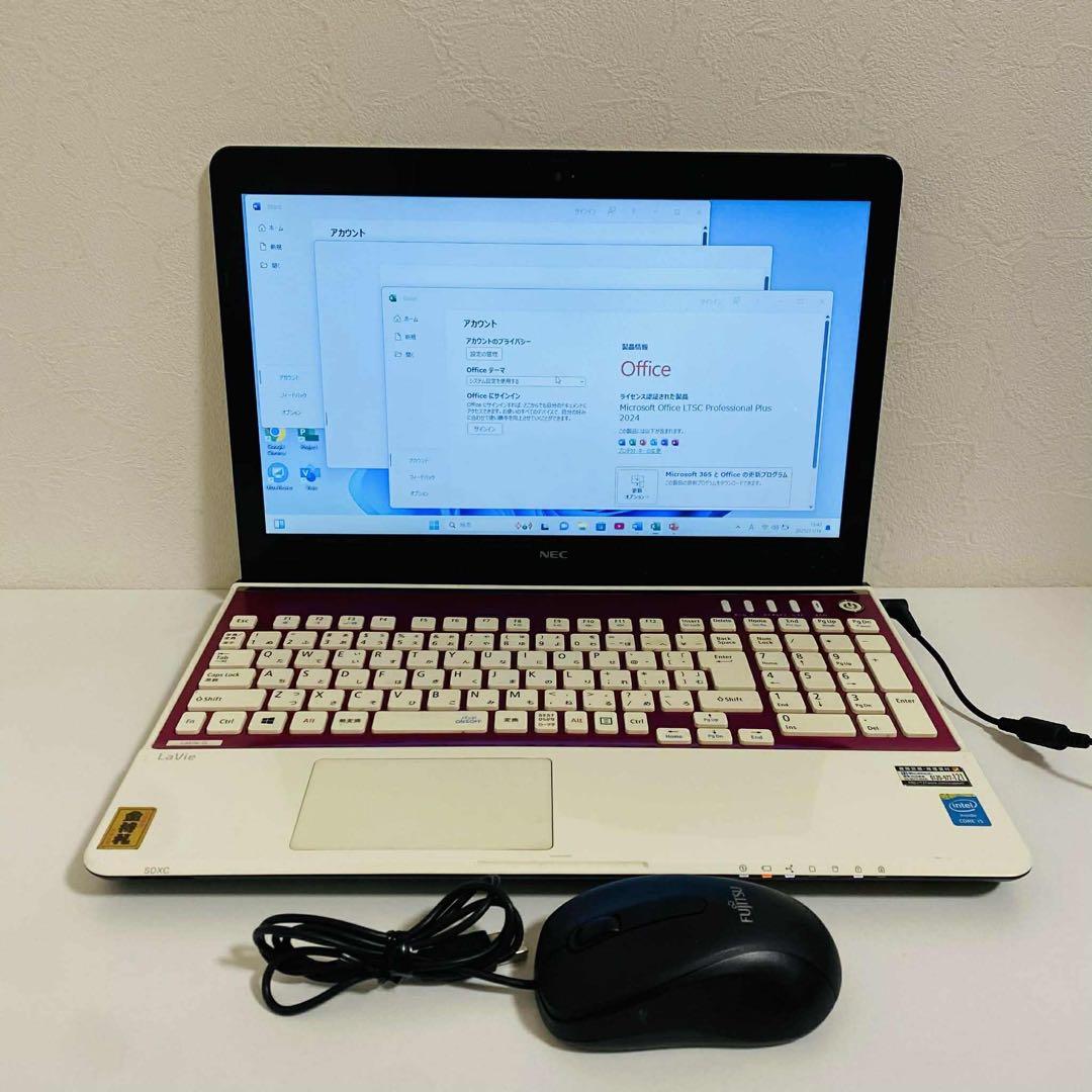 Y974 NECノートパソコンi5高速SSDサクサクWindows11オフィス付