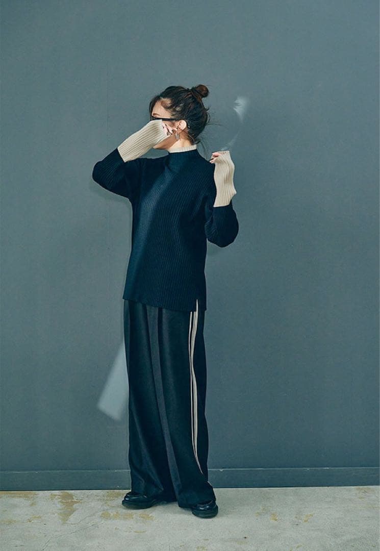 ANIECA 現行 Bicolor Rib Knit/バイカラー リブ ニット