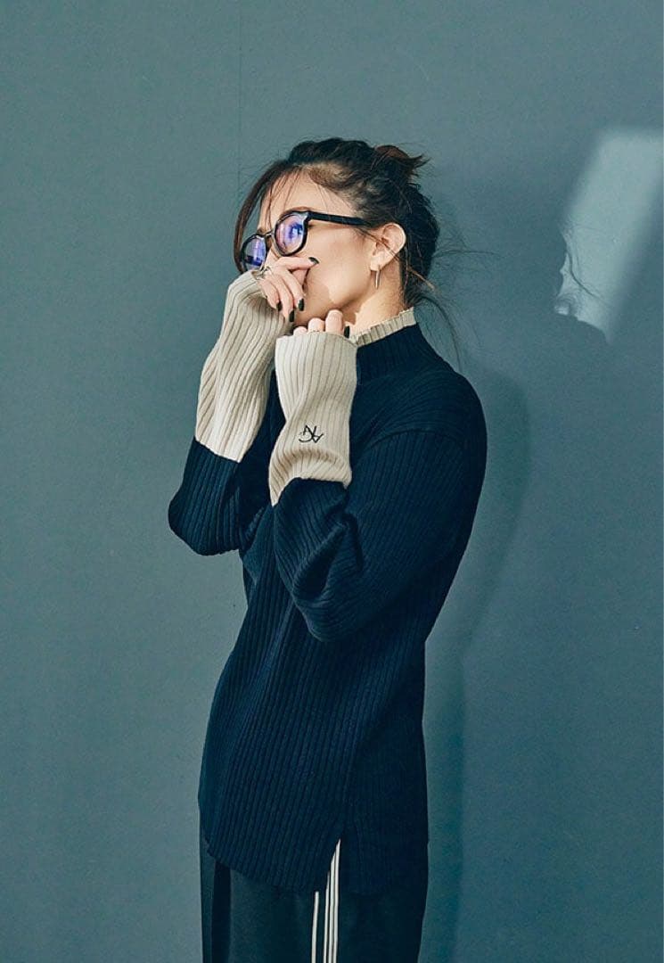 ANIECA 現行 Bicolor Rib Knit/バイカラー リブ ニット