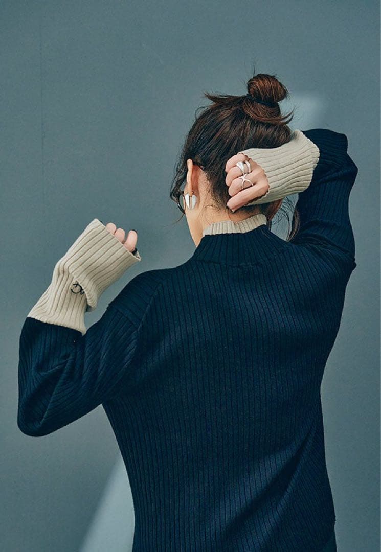 ANIECA 現行 Bicolor Rib Knit/バイカラー リブ ニット