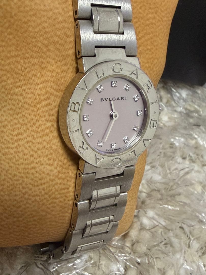ブルガリ ブルガリ ブルガリ ローズピンクシェル 12Pダイヤ 腕時計