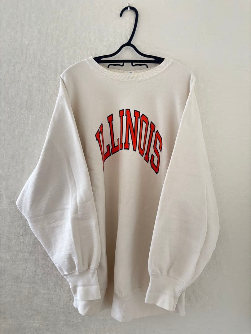 レア 白チャンピオンヴィンテージスエット染み込み一段　リバースウィーブ　XXL