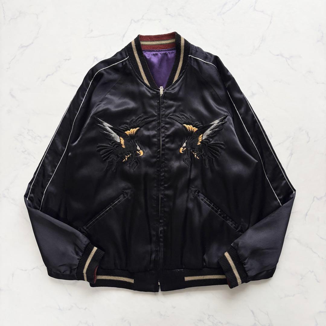 テーラー東洋 リバーシブル スカジャン 鷲虎龍 ブラック パープル S