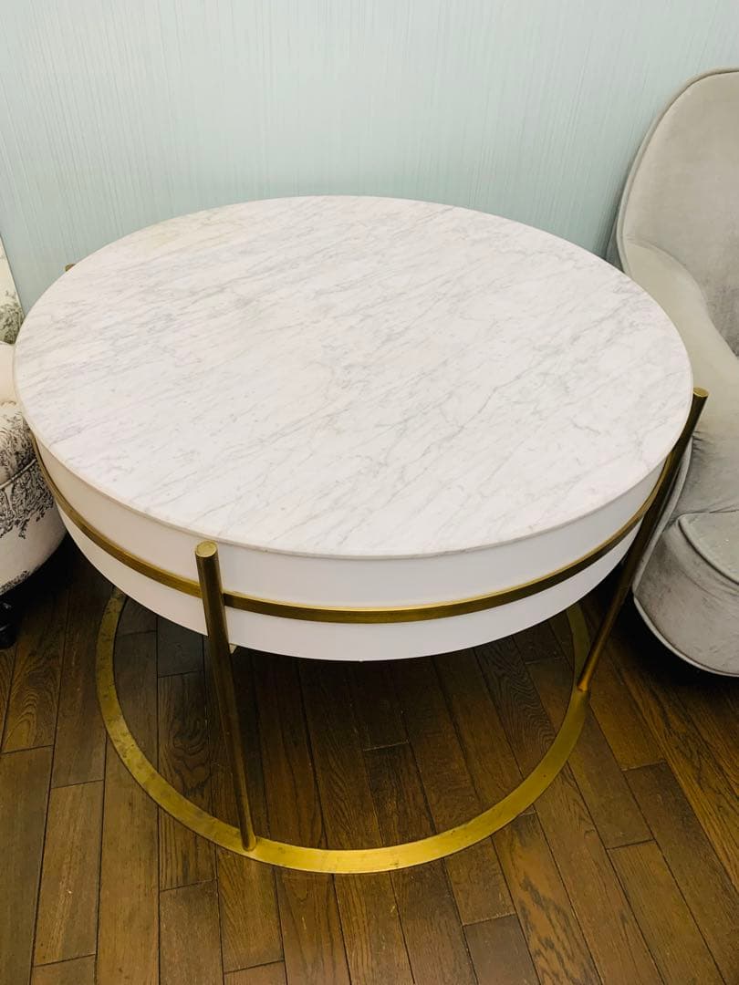 送料込みオーダー品 模様が綺麗な大理石テーブル 大きめ