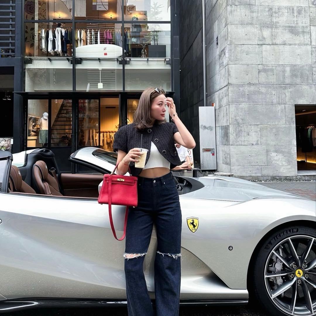 sheller新品未使用ダークブルーストレートデニム パンツ　ハイウエスト