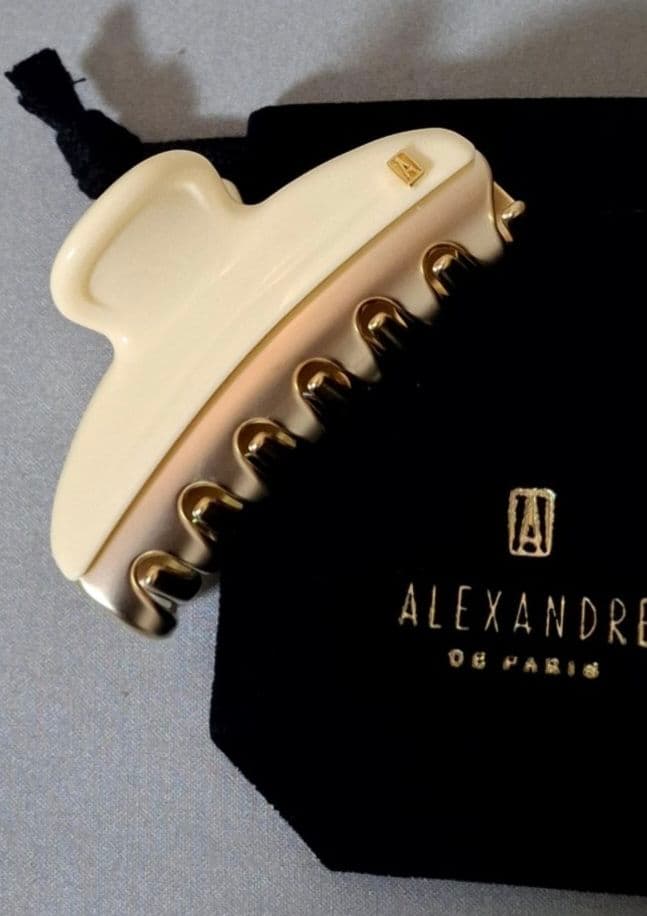 【美品】アレクサンドルドゥパリ M ヘアクリップ　人気のアイボリー 完売品