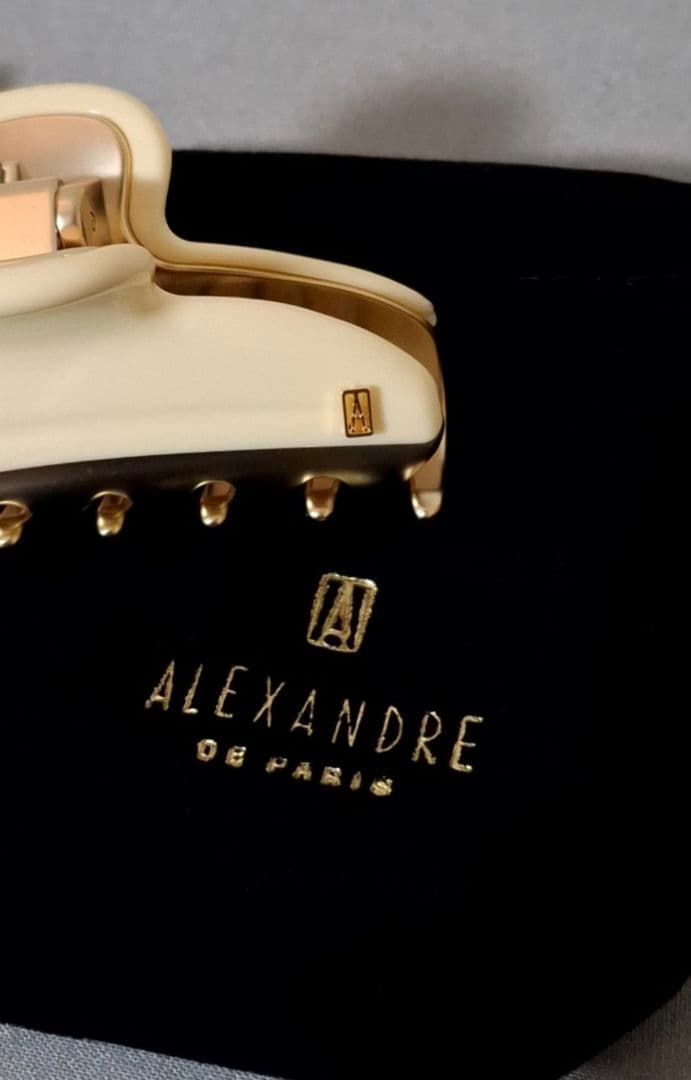 【美品】アレクサンドルドゥパリ M ヘアクリップ　人気のアイボリー 完売品