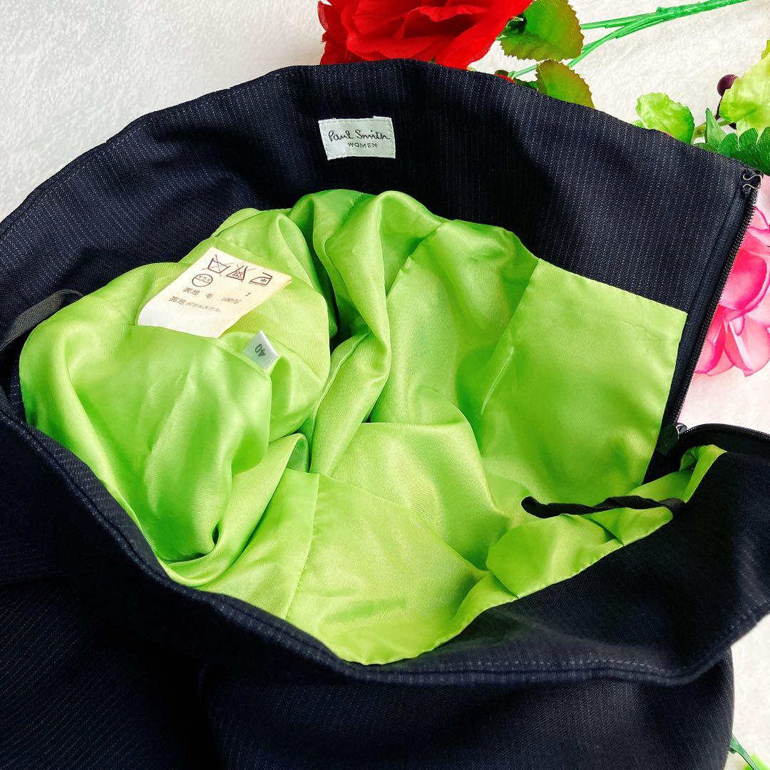 ポールスミス★3ピース パンツスーツ ウール ストライプ ハイウエスト ワイド