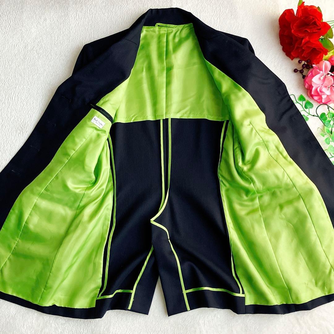 ポールスミス★3ピース パンツスーツ ウール ストライプ ハイウエスト ワイド