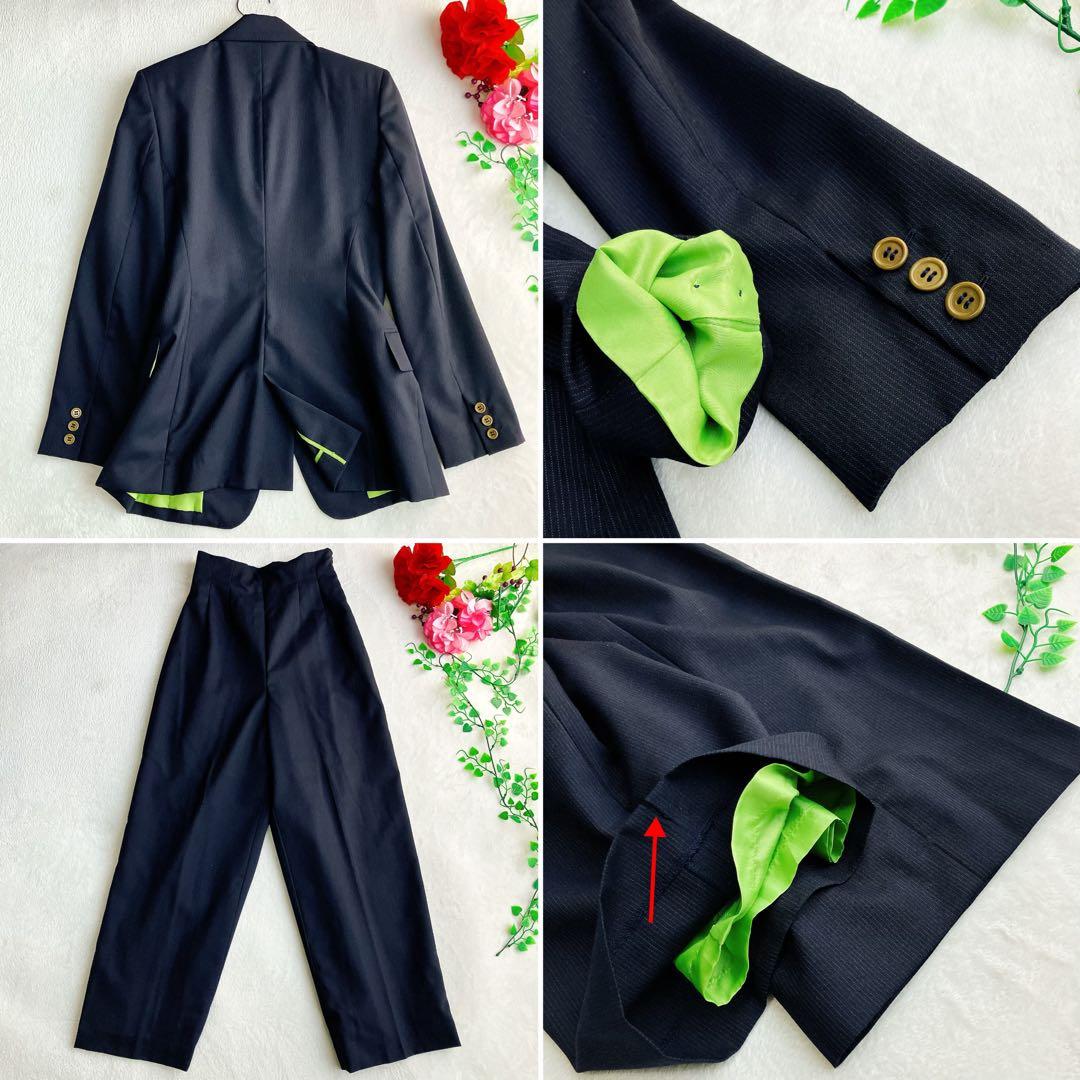 ポールスミス★3ピース パンツスーツ ウール ストライプ ハイウエスト ワイド