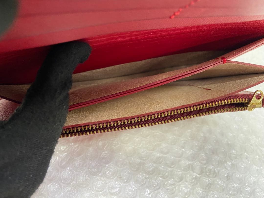 ⚫︎ エヴィス　EVIUS ど根性　ウォレット　カモメ レッド レザー