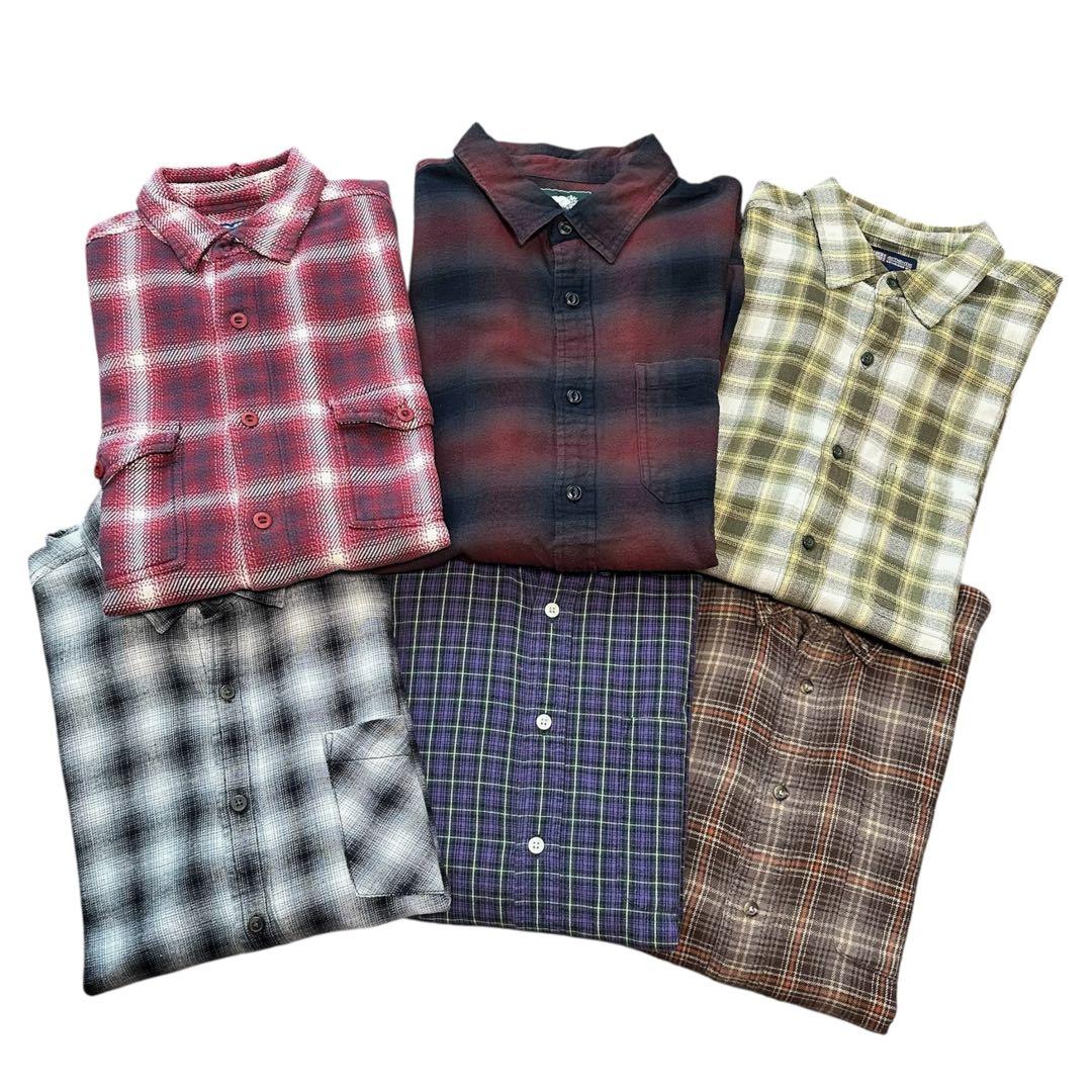 【古着卸】チェックシャツ6点まとめ売り オンブレ多数！