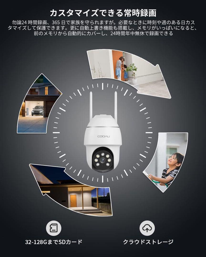 防犯カメラ 見守りカメラ 防犯対策 ペットカメラ 遠隔操作 カメラホワイト屋内外