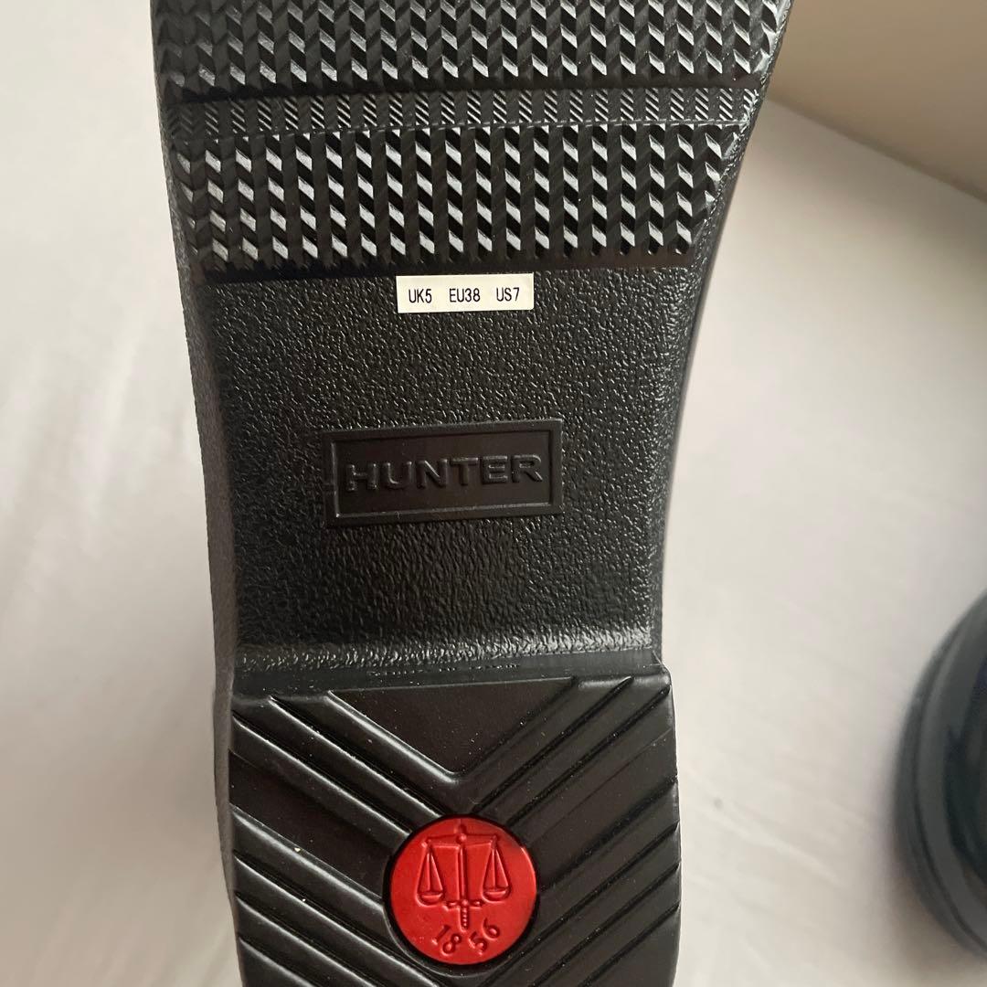 HUNTER ブラック バイカーグロス レインブーツ UK5 未使用品