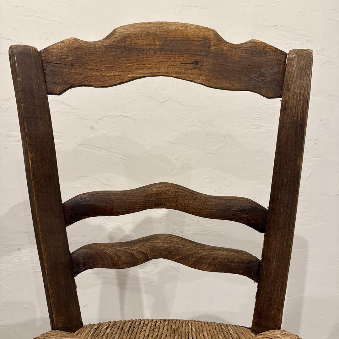 ビンテージ　チェア　藁座面　フランス