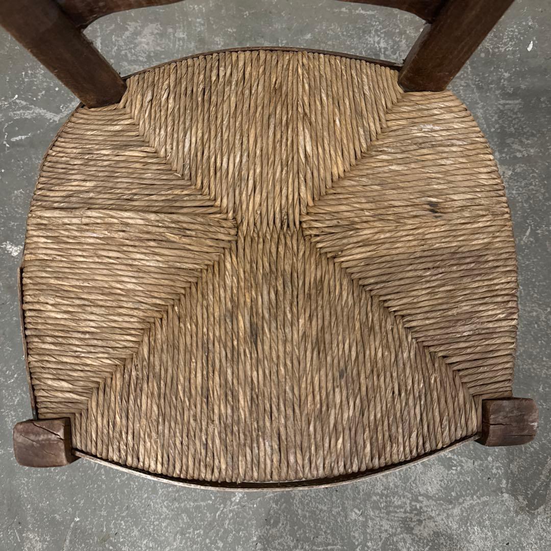 ビンテージ　チェア　藁座面　フランス