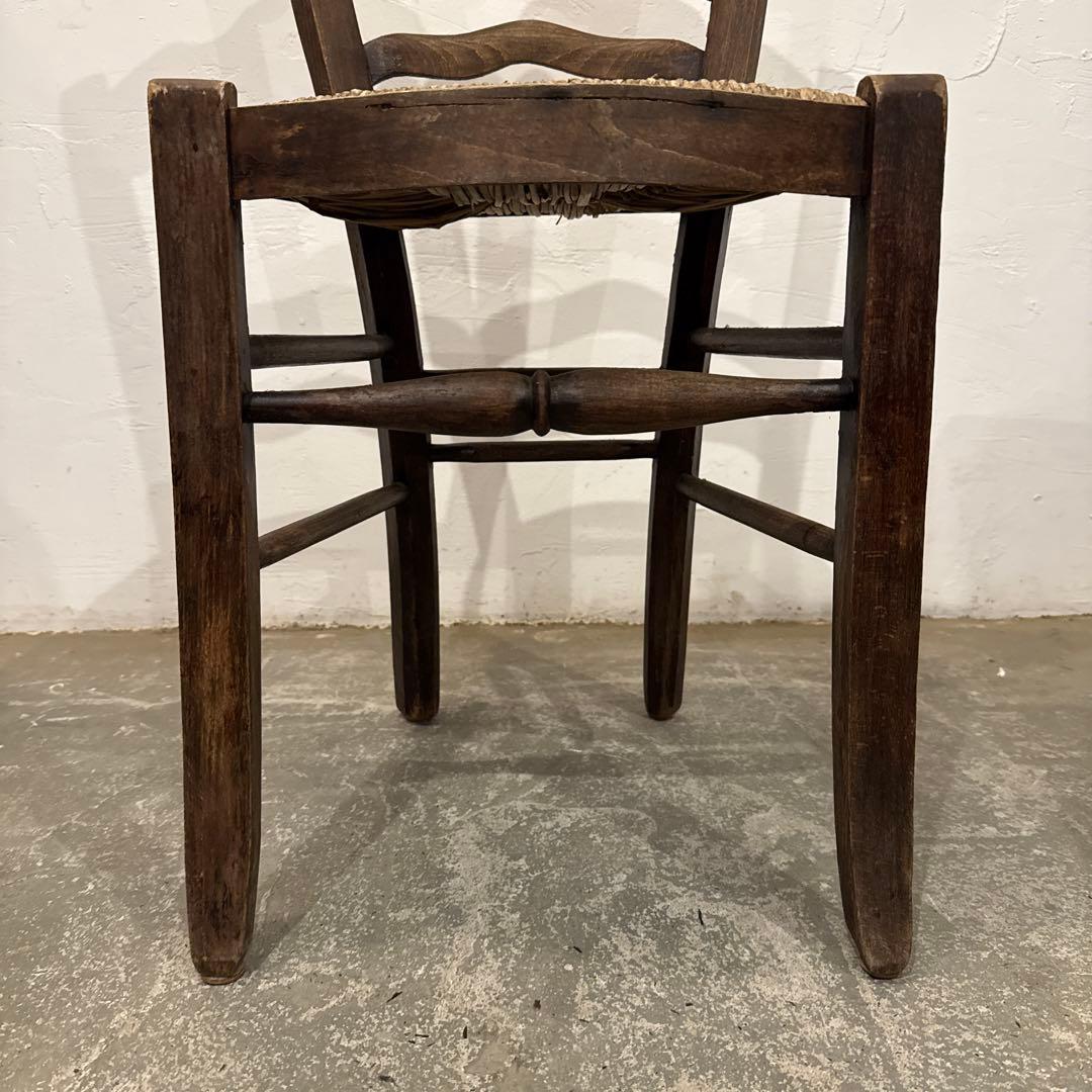 ビンテージ　チェア　藁座面　フランス