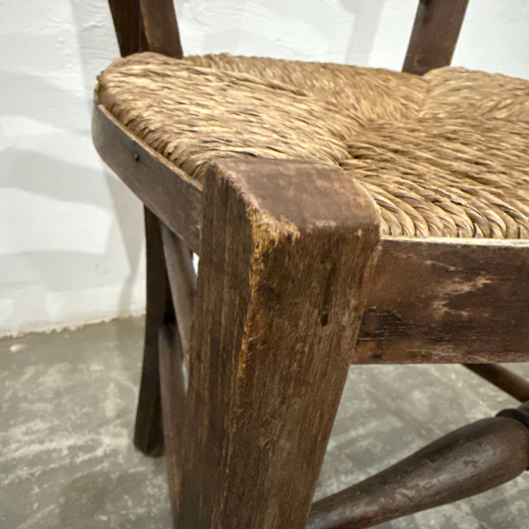 ビンテージ　チェア　藁座面　フランス