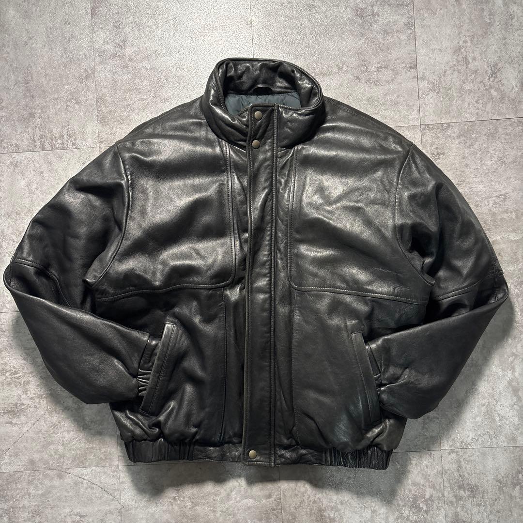 Special 80s Eddie Bauer レザーダウンジャケット　短丈　黒